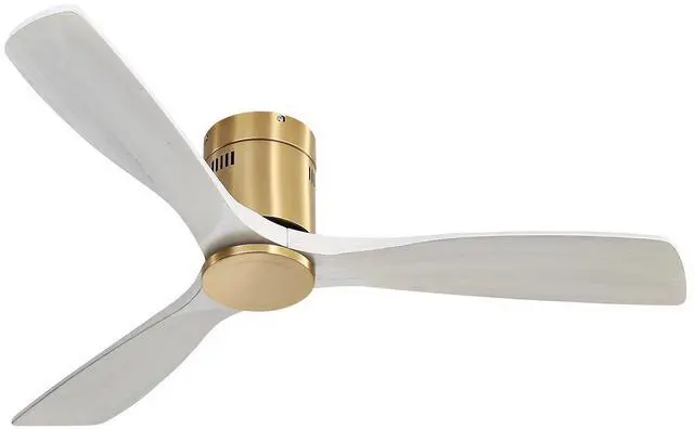 Main image of Sofucor 52'' Ceiling Fan Without Lights Modern Flush Mount Ceiling Fan No Light with Remote Control 3 Wood Blades for Bedroom/Farmhouse/Patio/Indoor