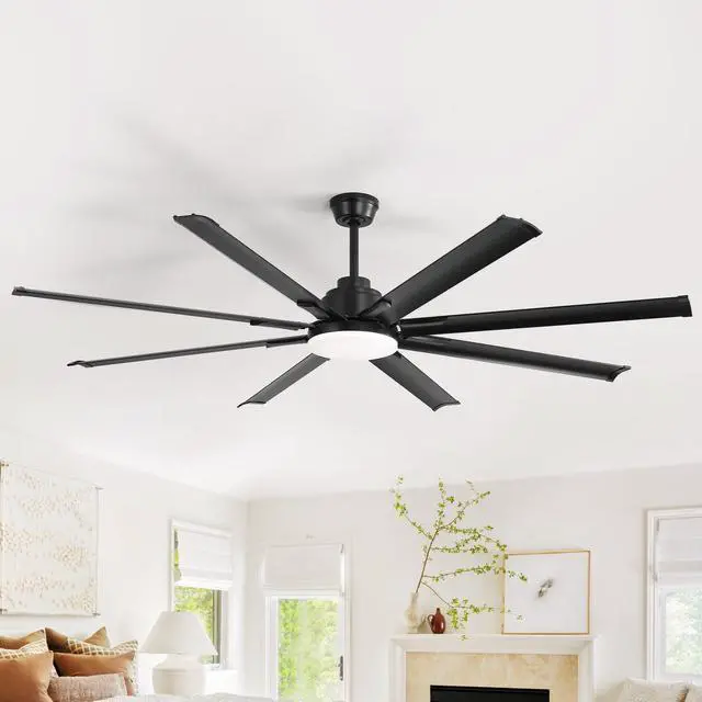 Alt view image 7 of 7 - Sofucor 84in High CFM Ceiling Fan W/Light Smart Life APP Remote Control Timer For Alexa Google Indoor Outdoor/Bedroom/Living room/Patio/ Adjustable 6 Speed/8 Blade/Dimmable Light LED /memory Function