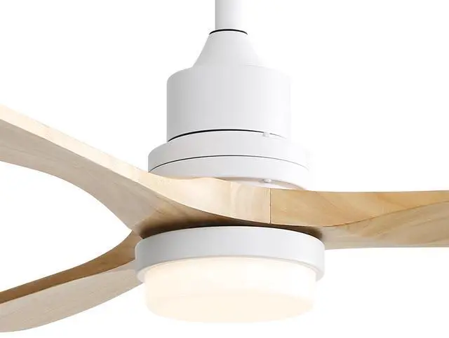 Main image of Sofucor 52 inch Solid Wood Ceiling Fan with Lights and Remote Low Profile Outdoor Indoor Modern 3 Blade Fan for Living Room Bedroom Farmhouse Patio