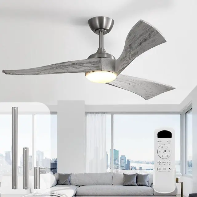 Main image of Sofucor 52 inch Solid Wood Ceiling Fan with Lights and Remote Low Profile Outdoor Indoor Modern 3 Blade Ceiling Fan for Living Room Bedroom Farmhouse Patio
