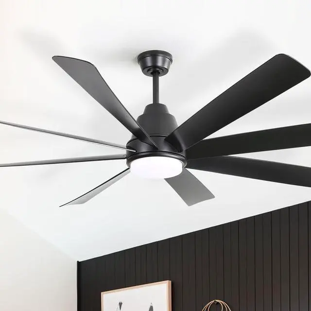 Main image of Sofucor 72 inch Ceiling Fans Light Kits with Remote Reversible DC Motor Dimmable Timing 6 Speed 3CCT LED Light Chandelier Industrial Ceiling Fan for Bedroom