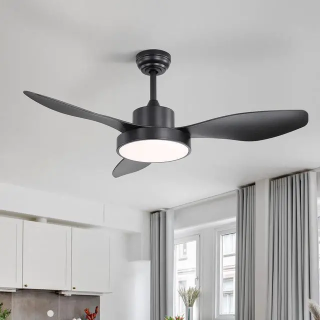 Alt view image 6 of 7 - Sofucor 47 Inch Ceiling Fans with Lights and Remote Quiet Reversible DC Motor Modern Large Airflow Noiseless 6 Speeds Timers Indoor Outdoor for Bedroom
