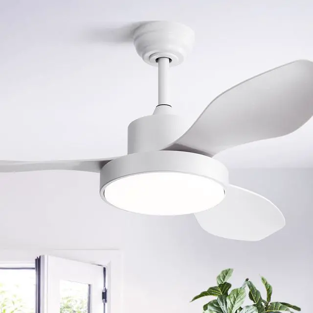 Alt view image 6 of 7 - Sofucor 47 Inch Ceiling Fans with Lights and Remote 6-Speeds Noiseless Reversible DC Motor, 3CCT, ABS Blades Ceiling Fan for Outdoor Indoor Farmhouse Patio