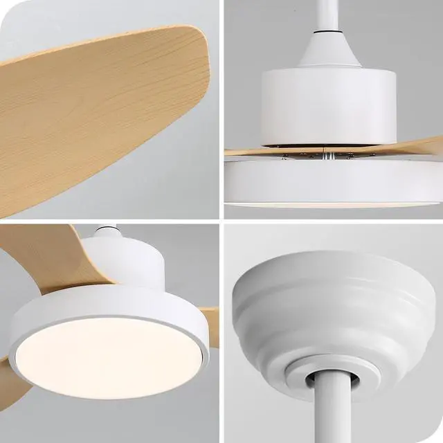 Alt view image 2 of 7 - Sofucor 47 Inch Ceiling Fans with Lights and Remote 6-Speeds Noiseless Reversible DC Motor, 3CCT, ABS Blades Ceiling Fan for Outdoor Indoor Farmhouse Patio