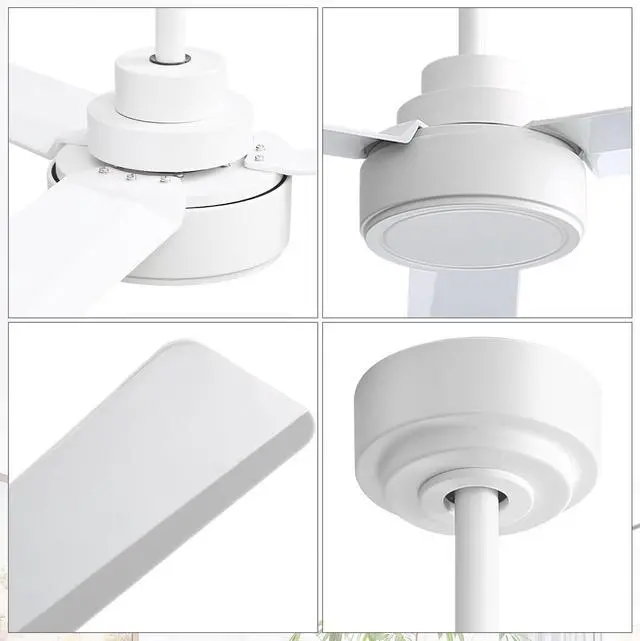 Alt view image 7 of 7 - Sofucor Modern Ceiling Fans without Lights 52 Inch Ceiling Fan No Light with Remote Outdoor Ceiling Fans for Patios Bedroom DC Motor Reversible 3 Blades Timer