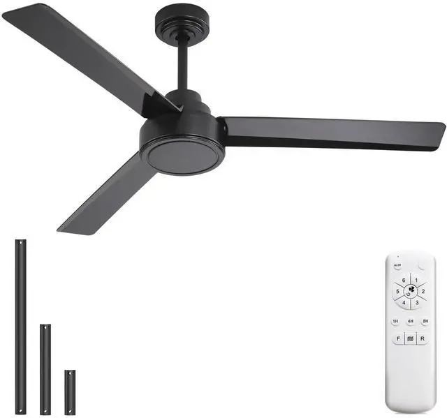 Main image of Sofucor Modern Ceiling Fans without Lights 52 Inch Ceiling Fan No Light with Remote Outdoor Ceiling Fans for Patios Bedroom DC Motor Reversible 3 Blades Timer