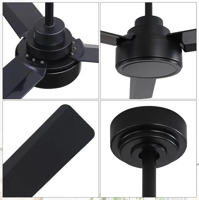 Alt view image 5 of 7 - Sofucor Modern Ceiling Fans without Lights 52 Inch Ceiling Fan No Light with Remote Outdoor Ceiling Fans for Patios Bedroom DC Motor Reversible 3 Blades Timer