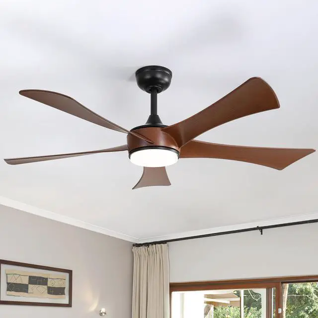 Alt view image 2 of 7 - Sofucor 52 Inch High CFM Modern Ceiling Fan with Lights and Remote for Bedroom Living Room Farmhouse Patio Porch Reversible DC Motor Noiseless
