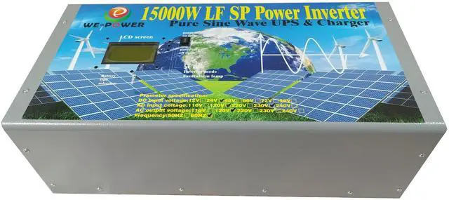 Alt view image 2 of 7 - U-POWER 60000W Peak 15000W Power Inverter(7500W 110V Or 7500W 220V)Low Frequency Split Phase Pure Sine Wave Solar Converter 48V DC To 110V,220V AC 60Hz Frequency With UPS/Battery Charger/LCD Display