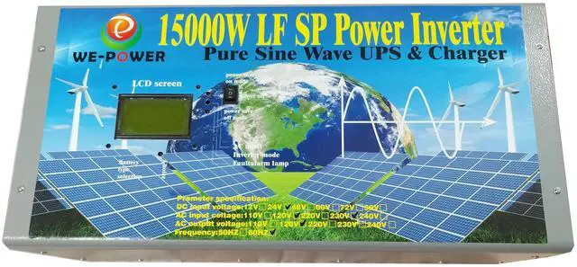 Main image of U-POWER 60000W Peak 15000W Power Inverter(7500W 110V Or 7500W 220V)Low Frequency Split Phase Pure Sine Wave Solar Converter 24V DC To 110V,220V AC 60Hz Frequency With UPS/Battery Charger/LCD Display