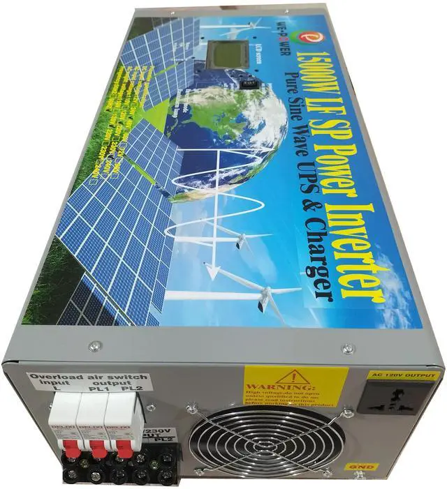 Alt view image 3 of 7 - U-POWER 60000W Peak 15000W Power Inverter(7500W 110V Or 7500W 220V)Low Frequency Split Phase Pure Sine Wave Solar Converter 48V DC To 110V,220V AC 60Hz Frequency With UPS/Battery Charger/LCD Display