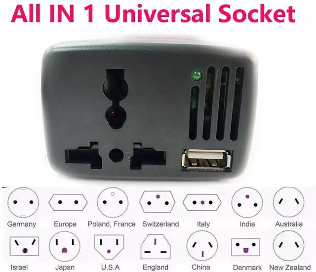 Alt view image 2 of 7 - U-POWER 150W Car Power Inverter Laptop Phone Charger DC12V to AC110V Adapter + USB 5v output Car Cigarette