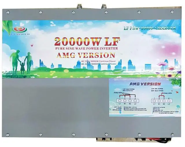 Main image of U-POWER 80000W Peak 20000W Power Inverter(10000W 110V Or 10000W 220V)Low Frequency Split Phase Pure Sine Wave Solar Converter 24V DC To 110V,220V AC 60Hz Frequency With UPS/Battery Charger/LCD Display