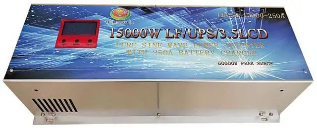 Main image of U-POWER 60000W Peak 15000W Power Inverter(7500W 110V Or 7500W 220V)Low Frequency Split Phase Pure Sine Wave Solar Converter 24V DC To 110V,220V AC 60Hz Frequency With UPS/Battery Charger/LCD Display