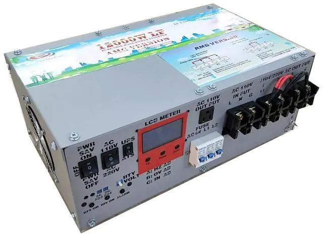 Alt view image 2 of 7 - U-POWER 48000W Peak 12000W Power Inverter(6000W 110V Or 6000W 220V)Low Frequency Split Phase Pure Sine Wave Solar Converter 12V DC To 110V,220V AC 60Hz Frequency With UPS/Battery Charger/LCD Display