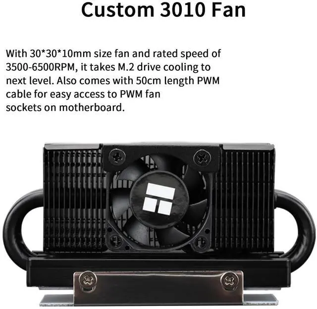 Alt view image 5 of 5 - Thermalright HR10 2280 PRO Black SSD Cooler, Double Sided Heatsink, Carries 14.8W/m.k Silicone Pad, Includes 4 heatpipes, Reflow Process, 2280 SSD Heatsink Cooler for Desktop