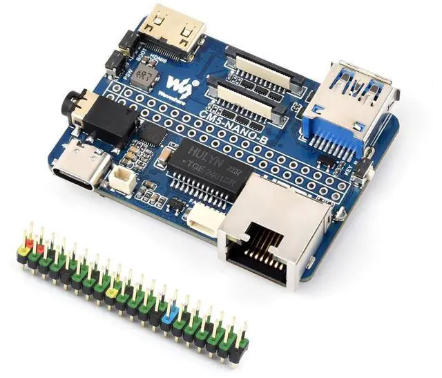 Main image of Nano Base Board for Raspberry Pi Compute Module 5 Lite/eMMC Series Board, Same Size as CM5, with CM5 Socket/40PIN GPIO Header/RJ45 Gigabit Eth/16PIN PCIe/HDMI/USB 3.2/Audio/MIPI Interface etc.