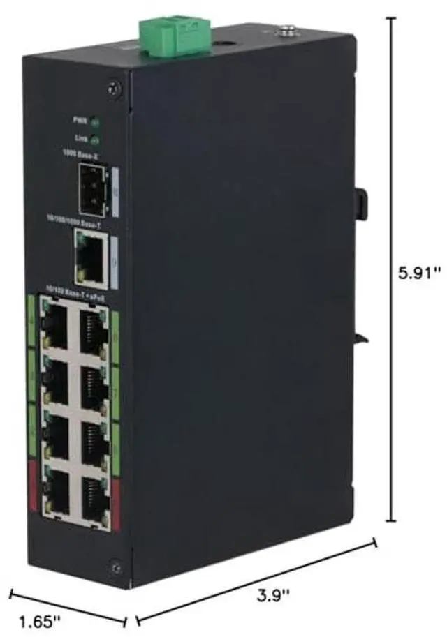 Alt view image 4 of 4 - EmpireTech 10-Port Unmanaged Switch with 8-Port ePoE, Layer-Two ePoE Switch,Complies with IEEE802.3, IEEE802.3u, IEEE802.3ab/z and IEEE802.3X Standards, POE Switch EPOE-8CH LR2110-8ET-120