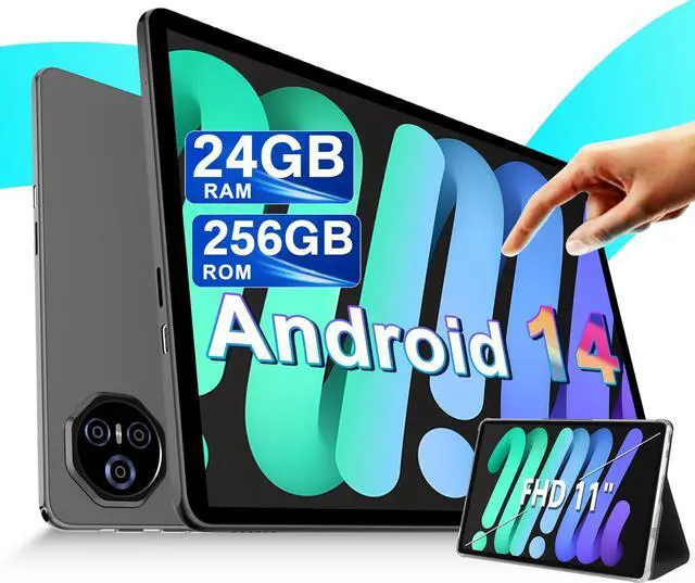 Main image of 2025 Lastest 11 inch Tablet, Android 14 Tablets with 24GB RAM+256GB ROM(2TB TF), Octa-Core 2.0GHz, 8000mAh Battery, (13+5)MP Camera, Supports Widevine L1, 5G WIFI, GPS, BT5.0, Tablet with Case -Gray
