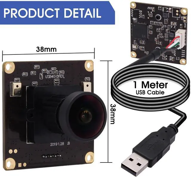 Alt view image 3 of 5 - ALPCAM 4K USB Camera Ultra HD 2160P Webcam with IMX317 Sensor, 170 Degree Fisheye Lens, Dual Microphone, Plug and Play for Windows/Mac/Linux/Raspberry Pi