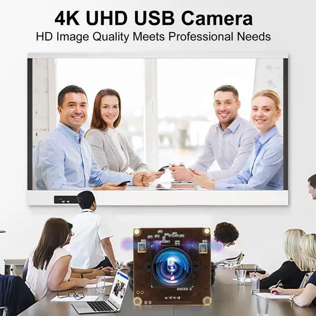 Alt view image 2 of 5 - ALPCAM 4K USB Camera Ultra HD 2160P Webcam with IMX317 Sensor, 170 Degree Fisheye Lens, Dual Microphone, Plug and Play for Windows/Mac/Linux/Raspberry Pi