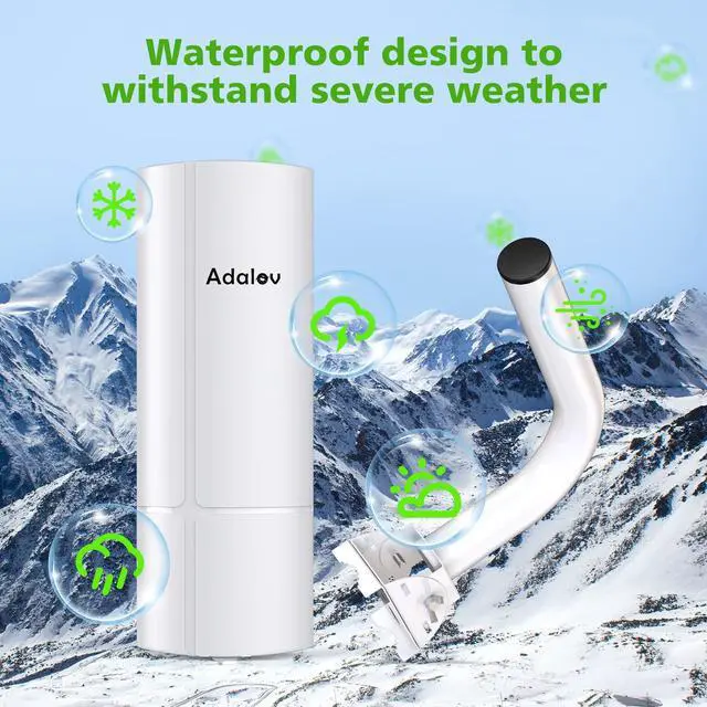 Alt view image 4 of 5 - Gigabit Wireless Bridge with Mounts,AdaLov Point to Point/Multipoint WiFi Bridges,Outdoor CPE with 100/1000Mbps+Adalov Outdoor Wi-Fi Access Point with Bracket Mount, 1200Mbps Long Range Wifi Extender,