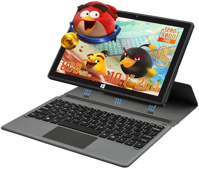 Main image of HONGSAMDE 2025 Windows Tablet, 2 in 1 10.1 Inch Windows 11 Pro Tablet PC, 8GB RAM 128GB SSD, Intel Celeron N4000 CPU 1280x800 IPS FHD Touch,with Mini HDMI/5GWiFi/Bluetooth/USB3.0/Dual Cameras/Keyboard