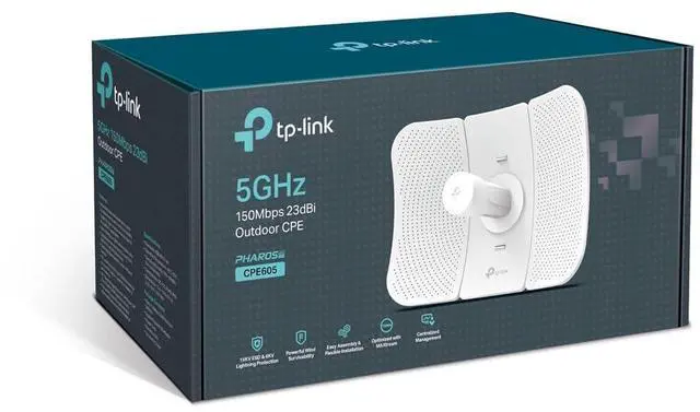 Alt view image 3 of 3 - TP-Link CPE605, 5GHz 150Mbps 23dBi Outdoor CPE
