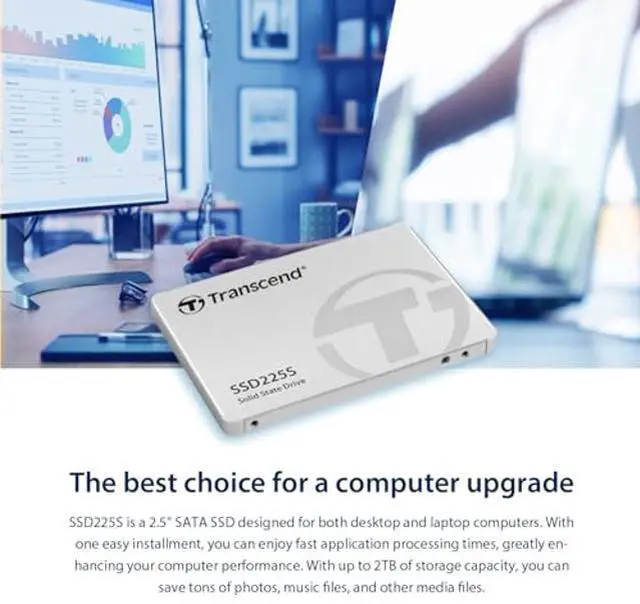 Alt view image 4 of 5 - Transcend 500GB 2.5" SATA III 6Gb/s SSD, Up to 530MB/s, Compatible with PS4, Laptops, Desktops, PCs, Notebooks Upgrade, Internal Solid State Drive with SLC Cache, 3D TLC NAND, RAID Engine, LDPC Coding