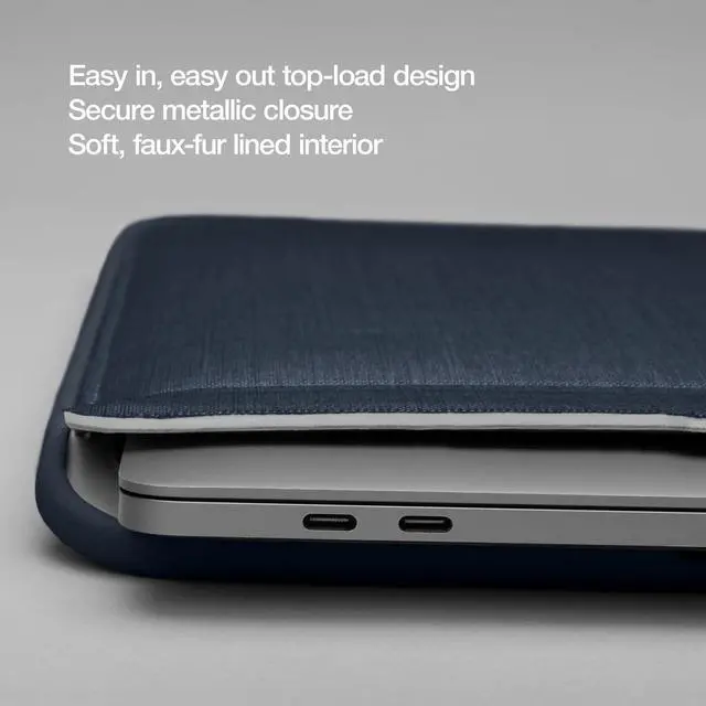 Alt view image 4 of 5 - Incase ICON Sleeve with Woolenex - MacBook Air 13 inch Case - 2025, 2024, 2023, 2022, M4, M3, M2 - Fitted MacBook Case, Laptop Sleeve, Hard Cover, Durable, Lightweight - Heather Navy