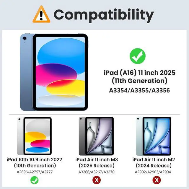 Alt view image 2 of 5 - MoKo for iPad 11-inch (A16) 11th Generation Case 2025/ iPad 10th Generation Case with Pencil Holder 2022 10.9 inch, Built-in Screen Protector Clear Back, Multi Angle Viewing Stand,Orange