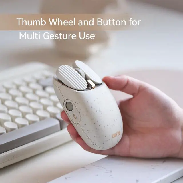 Alt view image 5 of 5 - LOFREE Wavy Chips Dual-Mode Wireless Mouse with 5 Adjustable DPI Levels Compatible with Windows, MacOS, iOS, Android (Terrazzo)