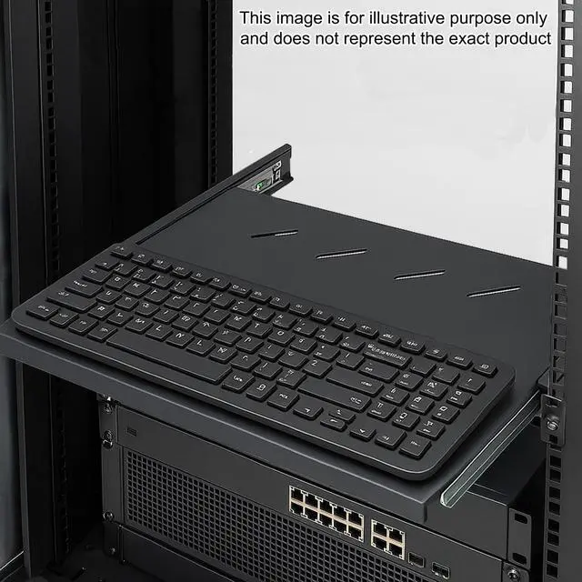 Alt view image 3 of 5 - Electriduct 1U Keyboard Tray - Universal 19" Rack Mount Sliding Shelf for Network Equipment Server Cabinet Enclosure with Mounting Hardware - 10.8" Deep