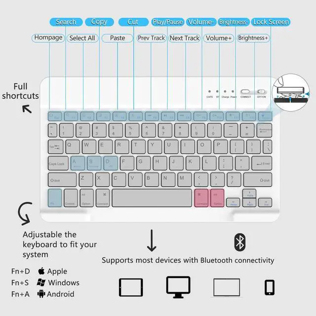 Alt view image 3 of 5 - Keyboard Case for Samsung Galaxy Tab A9 Plus/A9+ 5G 11 Inch 2023, for Samsung A9 Plus Tablet Case with Detachable Wireless Bluetooth Keyboard (SM-X210/X216/X218) - Gray