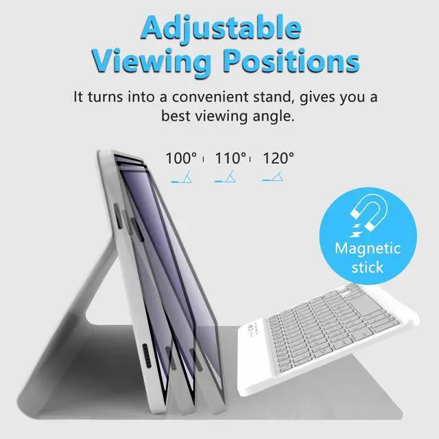 Alt view image 4 of 5 - Keyboard Case for Samsung Galaxy Tab A9 Plus/A9+ 5G 11 Inch 2023, for Samsung A9 Plus Tablet Case with Detachable Wireless Bluetooth Keyboard (SM-X210/X216/X218) - Gray