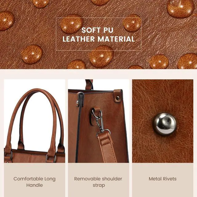 Alt view image 5 of 5 - LOVEVOOK Laptop Bag for Women, 15.6 inch Laptop Tote Bag Vintage Work Bags for Women Computer Bag Office Briefcase Handbag