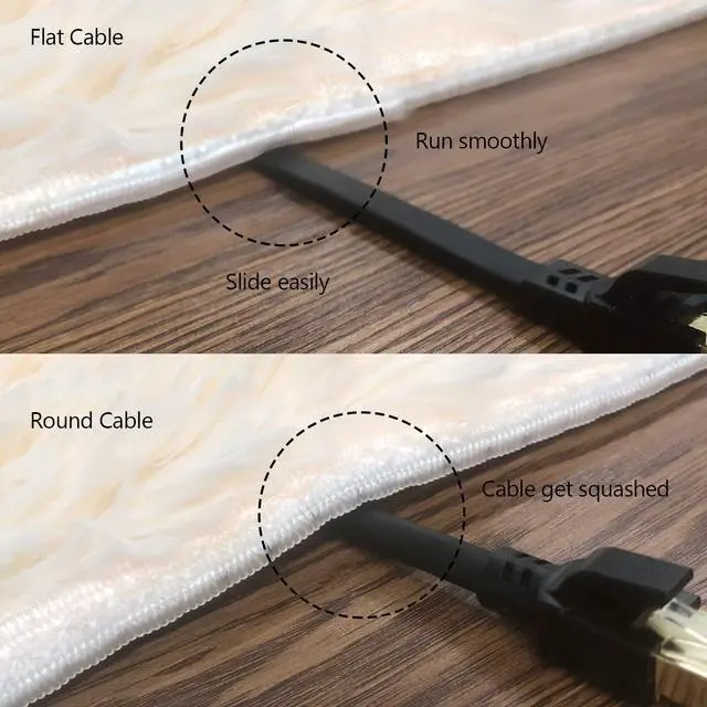 Alt view image 5 of 5 - Cat8 Ethernet Cable 200 ft (60.96m), Outdoor&Indoor, Flat 40Gbps 2000MHz S/FTP Cable, Heavy Duty Internet Cord, UV Resistant Weatherproof Shielded RJ45 for Router, Modem, Switch, Gaming, PC, TV, Black