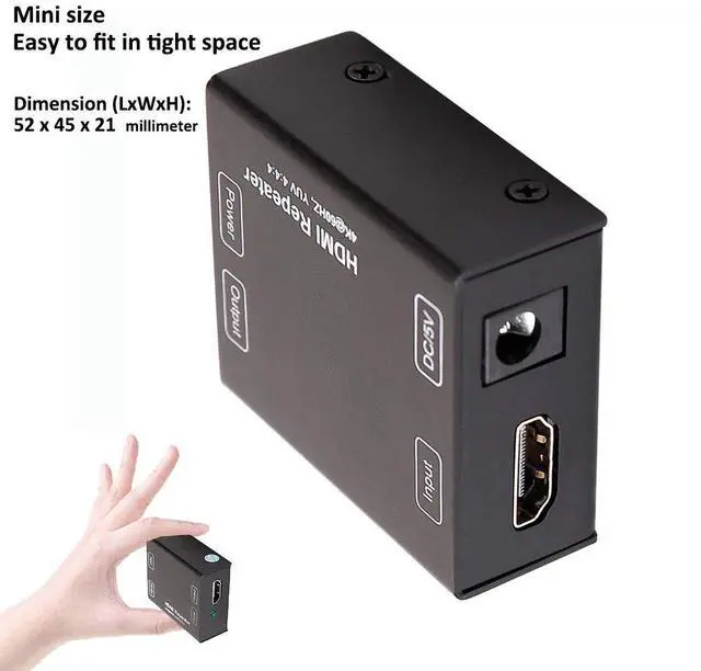 Alt view image 3 of 5 - DTECH HDMI Signal Amplifier Booster Repeater 4K 60Hz YUV 444 18Gbps 1080P HDCP 2.2 CEC 3D 4K2K Extender Boost up to 164 Feet Compatible with VR TV Box Blu-ray Player HDTV Monitor Projector Computer