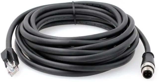 Main image of HangTon Sensor Ethernet Cable for Keyence SR2000 Barcode Reader Industrial Automation Fieldbus, M12 D-Code 4 Pin to RJ45 Cat6 Network 5M