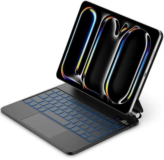 Main image of GOOJODOQ Magnetic Keyboard Case for iPad Pro 11-inch(M4,2024),Click-Anywhere Trackpad with 7 Color Backlit for iPad Pro 11 Keyboard-Black
