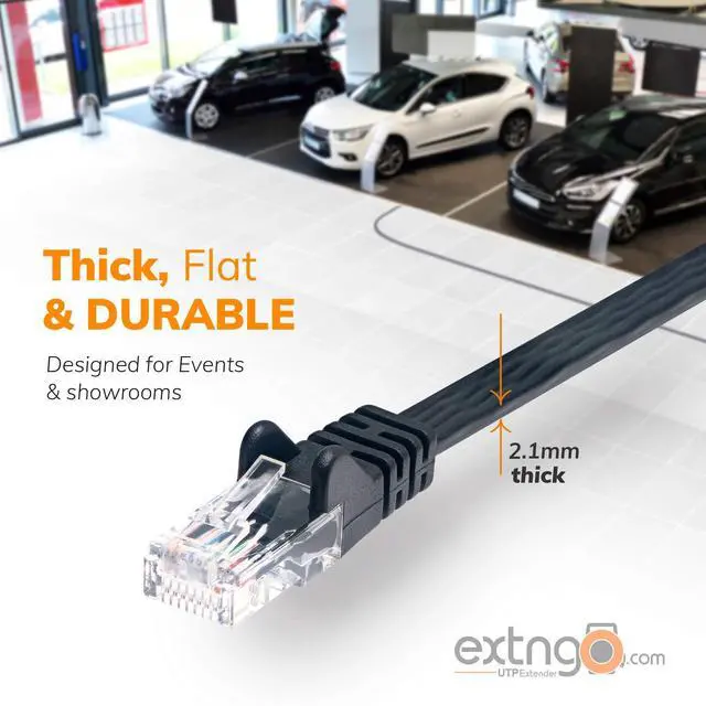 Alt view image 4 of 5 - EXTNGO Retractable Network Cable Extender, 50 Feet CAT 6 Ethernet Cable Flat-Portable 1Gbps Data Speed-Swiftly Setup Temp Networks-Cascadable Male-Female RJ45 Connector-UTP Cable Reel