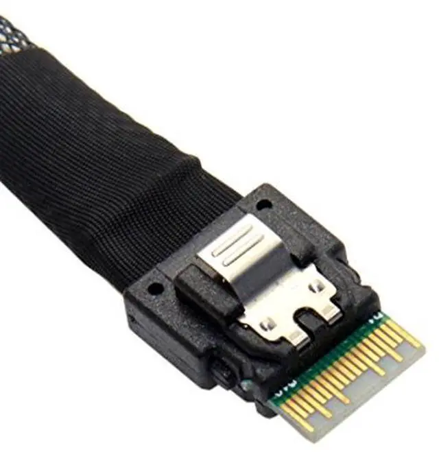Alt view image 3 of 5 - chenyang PCIe 4.0 SFF-8654 to SFF-8639 Cable with SATA Power for U.2 SFF-8639 NVME SSD Motherboard Internal Expansion 1.64FT/0.5M