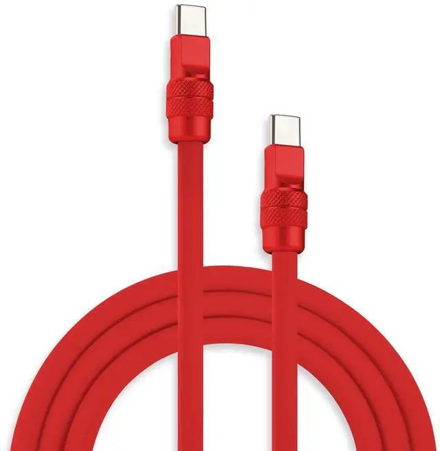 Main image of chubbycable Chubby 2.0 Fast Charging Cable Durable Soft Silicone USB C Cable 240W Extra Thick Phone Charger Cord Data Transfer Cord, Red+Red, Type-C to Type-C, 13.1 FT