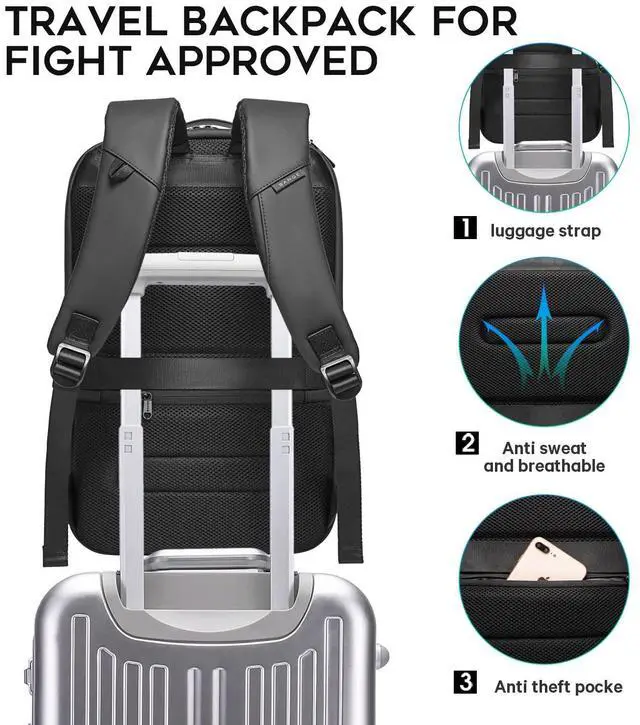 Alt view image 5 of 5 - BANGE Business Laptop Smart backpack Can Hold 15.6 Inch Laptop Commute Backpack Carry on bag for men and women (Black)