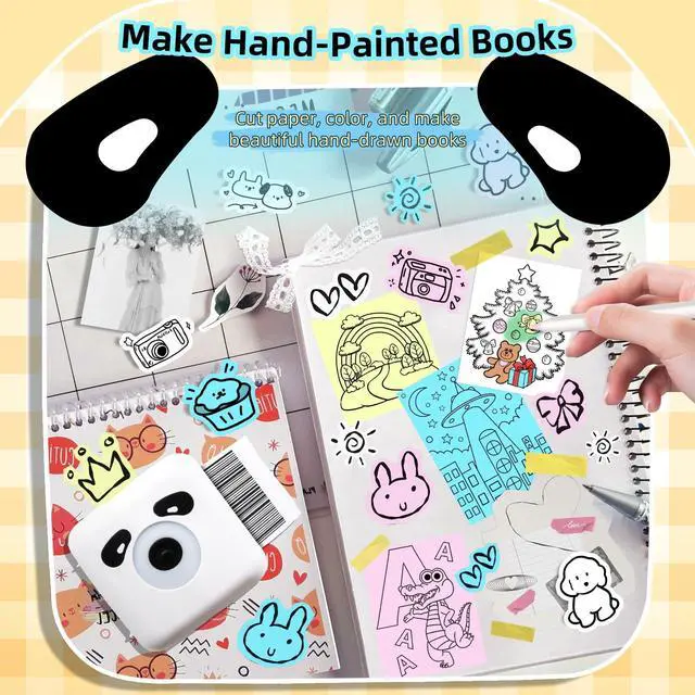 Alt view image 3 of 5 - BORN4SHIP Mini Sticker Printer with 5 Roll Thermal Paper- Sticker Maker Machine - 300Dpi Portable Sticker Maker for Kids Scrapbook/DIY/Journal/Travel/Photo, Compatible with iOS&Android