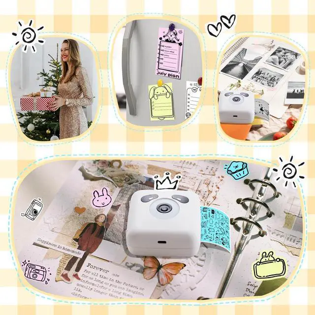 Alt view image 4 of 5 - BORN4SHIP Mini Sticker Printer with 5 Roll Thermal Paper- Sticker Maker Machine - 300Dpi Portable Sticker Maker for Kids Scrapbook/DIY/Journal/Travel/Photo, Compatible with iOS&Android