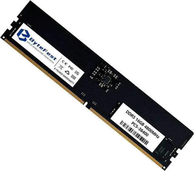 Main image of ByteFest DDR5 RAM 16GB 4800MHz PC5-38400 CL40 UDIMM 1.1V 288 Pin Compatible Desktop Computer Upgrade Memory Module RAM