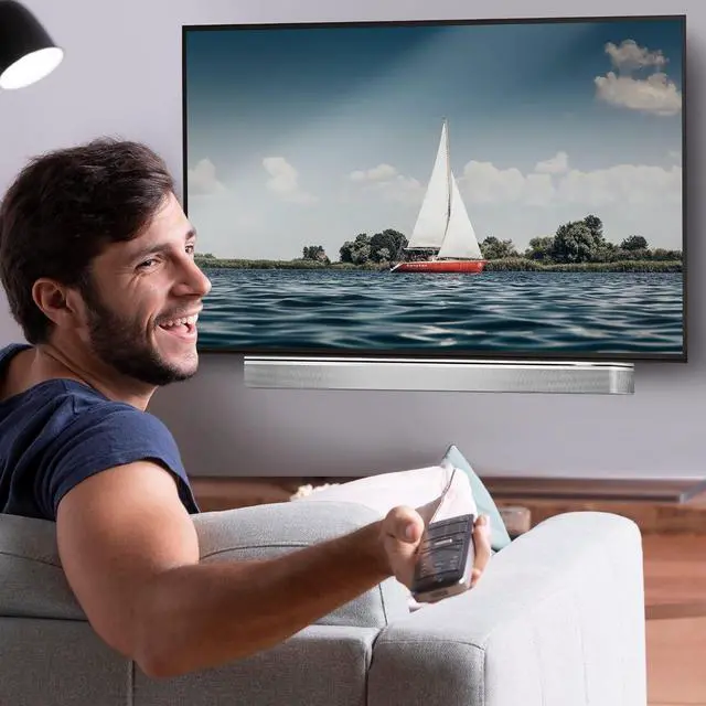 Alt view image 2 of 5 - Universal Under TV Mount, White, Compatible with Bose Smart Soundbar 300/500/550/600/700/900/Ultra, TV Speaker, Soundtouch 300 - Invisible Once Fitted, Fast & Easy Way to Mount Your Sound Bar