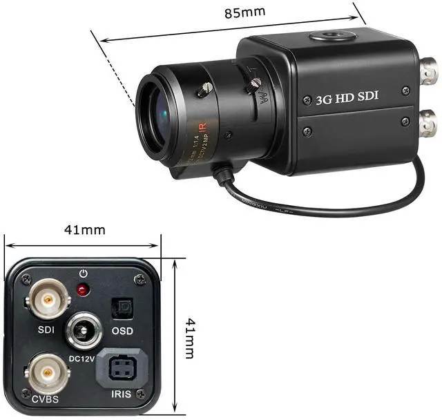 Alt view image 4 of 5 - 3G SDI Camera, 2MP 1080P Digital CCTV Security Camera, 1/2.8 High Sensitivity Sensor with 2.8-12mm Manual Varifocal Auto Iris LensDC12V 1A Power Adapter Free by Click Below Extra Saving