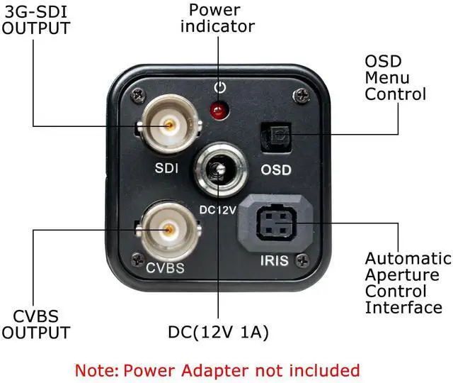 Alt view image 5 of 5 - 3G SDI Camera, 2MP 1080P Digital CCTV Security Camera, 1/2.8 High Sensitivity Sensor with 2.8-12mm Manual Varifocal Auto Iris LensDC12V 1A Power Adapter Free by Click Below Extra Saving